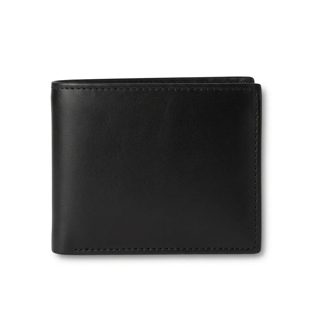 Obsidian Slim Leather Wallet Black